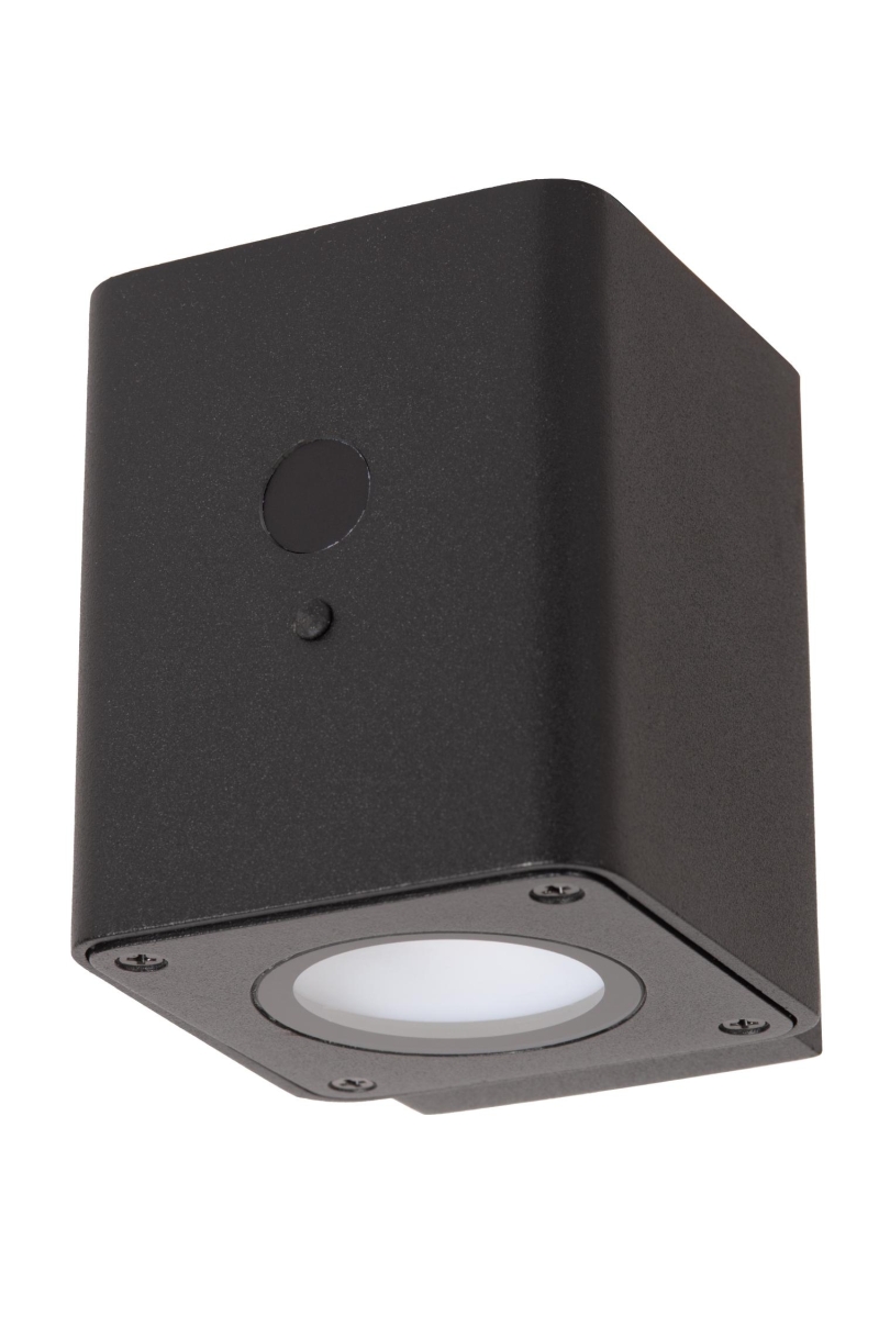 Lucide RAMIN - Nástenné svietidlo Indoor/Outdoor - LED Dim. - 1x1W 2850K/3150K - IP54 - Senzor deň/noc - Čierny